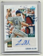 2020 Panini Diamond Kings Signatures Dual Jersey Auto Logan Allen Blue 17/25