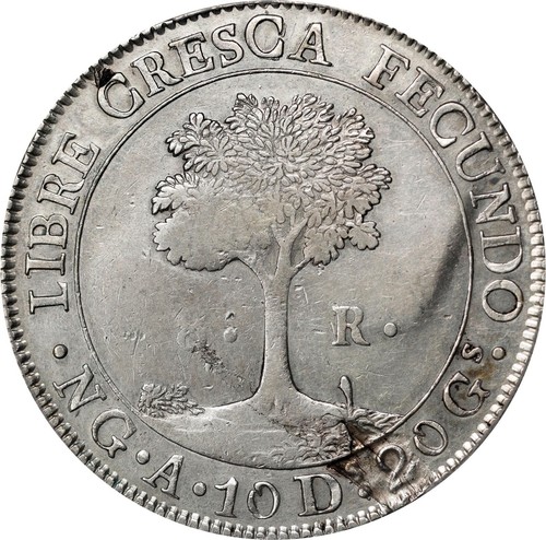 MONEDA DE 8 REALES REPÚBLICA CENTROAMERICANA DE GUATEMALA 1847-NG-A, PCGS "DETALLES XF" - Imagen 2 de 5