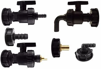 COST WISE 2 Inch IBC S60x6 Tank Adapter Kit to Barbed Hose Outlet Connector Set