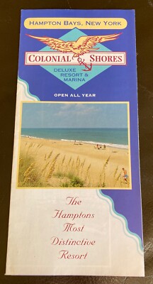 Vintage 1995 Colonial Shores Deluxe Resort & Marina Hampton Bays NY brochure