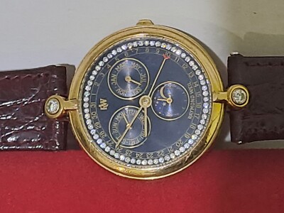 RAYMOND WEIL 5426 TRIPLE DATE MOON PHASE QUARTZ 18K GOLD 10M SWISS
