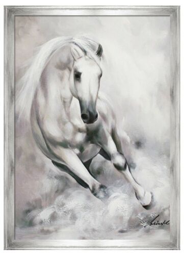 Gemälde Ölbild Ölbilder Weißes Pferd Bilder Pferde 200 x 140 cm Ölgemälde G94767 - Bild 1 von 6