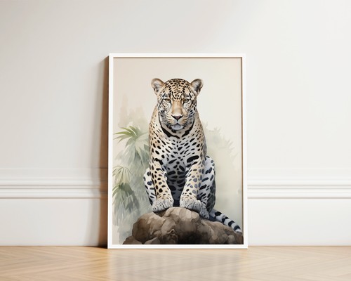 Arte de pared leopardo selva naturaleza safari animal estampado para baño o dormitorio - Imagen 14 de 16