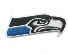 NEW 1 1/2 X 4" SEATTLE SEAHAWKS BLUE BOTTOM IRON ON PATCH FREE SHIP