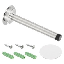 6 Inch Stainless Steel Door Stopper, Screw Adhesive Install Silver 