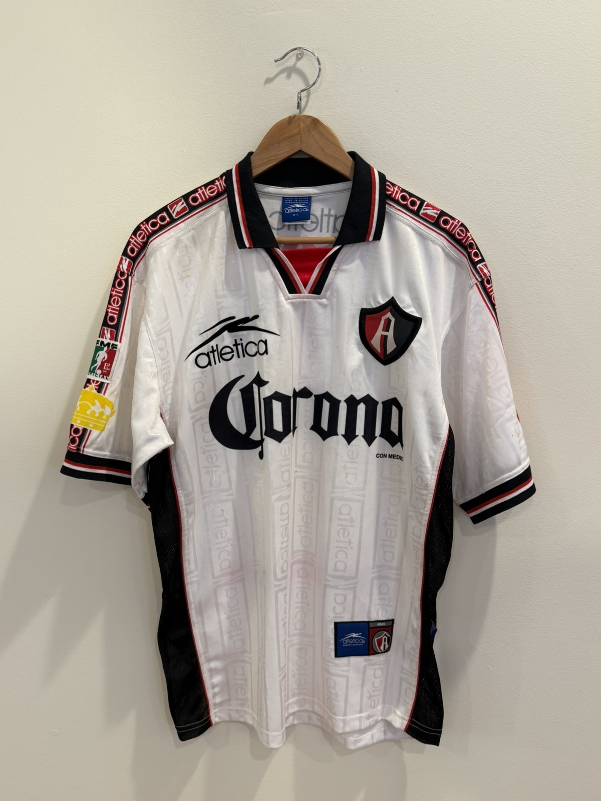 Vintage Atlas FC Away Jersey L Atletica Corona Estrella Mexico 1999 2000