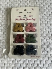 Multicolor Bow Hair Claw Clips Set Plastic for Women