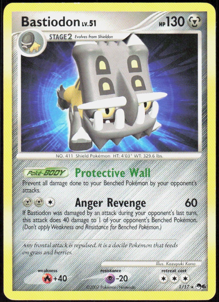 Bastiodon 001/017 Rare POP Series 6 LP Pokemon