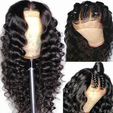 BINF Human Hair Lace Front Wigs Loose Deep Wave Lace Closure Wig 4x4 Deep Wave W