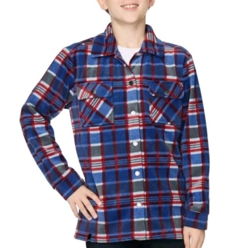 QUIKSILVER Jugend Jungen XS (5/6) Fleece Hemd Jacke Shacket Taschen blau kariert - Bild 1 von 12