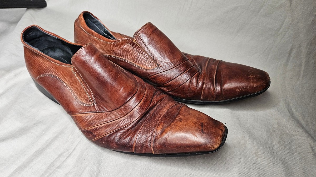 Aldo Belair Men’s Vegan Leather Cognac Brown Oxford Loafers Size 13 NWT Aldo Leather Upper Brown Dress Shoes for Men for sale | eBay main image 2