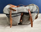 Vintage Military Canvas and Leather Shoulder Bag - 12 x 11 x 4 Inches ?