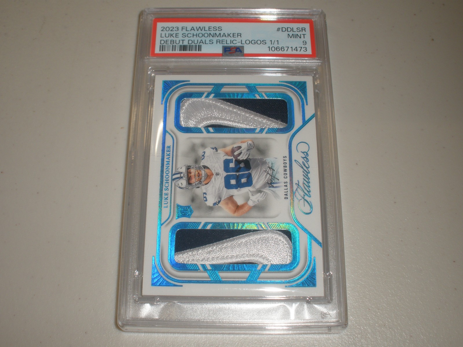 Luke Schoonmaker Panini Flawless Debut Duals Relics #DDLSR Brand Logos 1/1