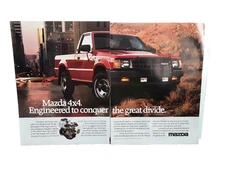1989 Mazda 4x4 Truck Red Color 2 Page Vintage Print Ad