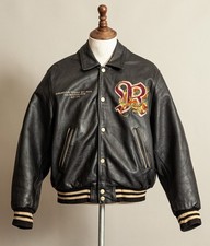 Vintage Redskins Dragon Teddy Leather Varsity Jacket | Size 44–46