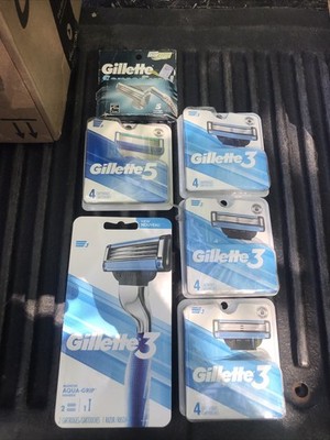 Gillette 3- 1 Handle 14 Cartridge Gillette 5-4 Cartridges-Sensor -4 Cartridges