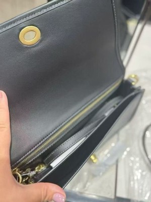 COACH CW641 Dinky Shoulder Bag With Chain & Leather Straps In