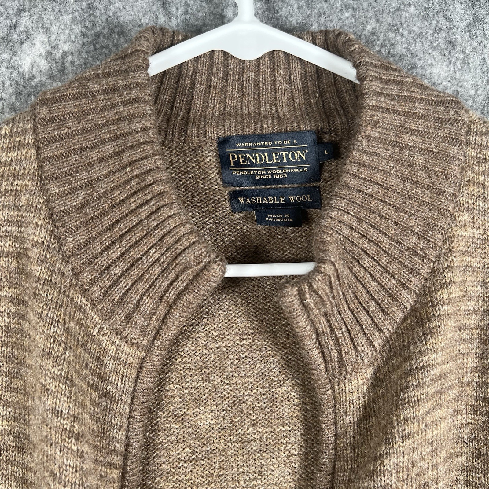 Pendleton Jacket Large Brown Washable Shetland Wo… - image 2