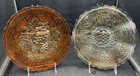 VINTAGE CARNIVAL PAIR OF IMPERIAL GRAPE CLAM. LOW RUFFLED BOWL & MAR. FLAT PLATE