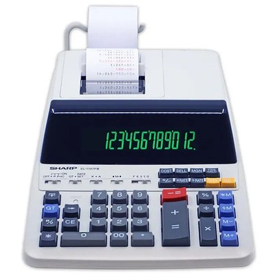 New Sharp EL-1197PIII 12-Digit Printing Calculator Heavy Duty Desktop 4.3 LPS