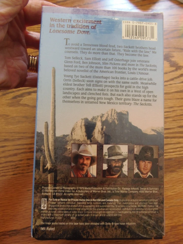 The Sacketts (VHS,1991,2-tape) Sam Elliott Tom Selleck - Image 2 of 3