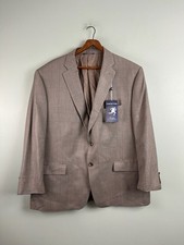 Ralph Ralph Lauren Comfort Flex Blazer Mens 50R Tan Wool Silk Windowpane NEW