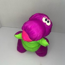 VTG 1992 Fisher-Price Puffalumps Dino-Roars Purple Dinosaur Plush Works