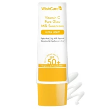 WishCare Vitamin C Pure Glow Milk Sunscreen SPF 50 PA++++ - Ultra Light 50gm
