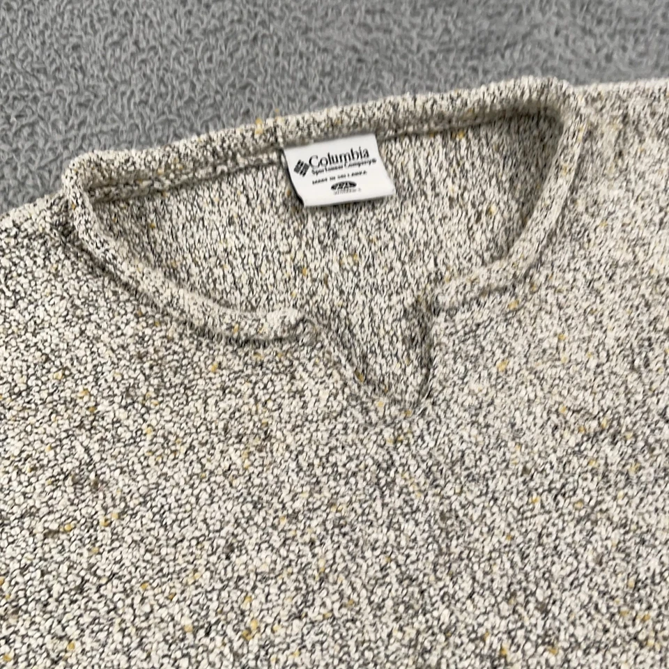 Suéter Columbia Vintage Para Mujer 2XL Gris Boucle Tejido Muesca Cuello Pullover 00s Foto 3 de 4