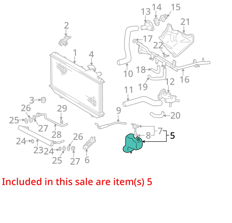 Toyota Rav4 1998 botella de desbordamiento de refrigerante fabricante de equipos originales 129 k millas - LKQ413589593 Foto 4 de 4