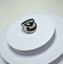 Knot Sterling Silver Wide Band  Statement Ring Size 6