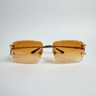 Cartier Rimless Gold Unisex Eyeglasses CT0092O Diamond cut Coffee Tint Lens  — photo 3