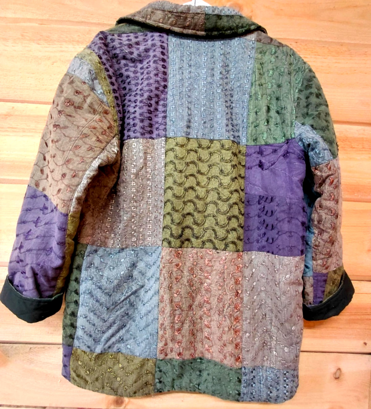 Sacred Threads Boho Patchwork Quilted Art To Wear… - image 23