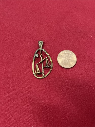 Vintage Sterling Silver 925 Gold Toned Libra Zodiac Pendant Missing Gem ...