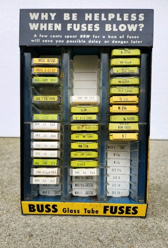Vintage Buss Fuse Glass Tube Display Rack Complete With Some Fuses | eBay