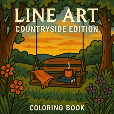 Line Art Coloring Book: Edition Countryside - Coloring Book For Adults and T...