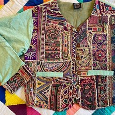 Vintage Patchwork Jacket with Indian Textiles