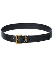 Saint Laurent Monogram Leather Belt Women's