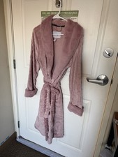 N Natori Mauve Fleece Belted Long Sleeve Women's Robe Size M