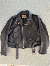 Schott Perfecto 618 Motorcycle Leather Jacket Black Size 44