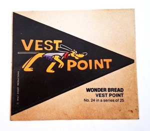 1975 Wonder Bread Disney Pluto “Vest Point” Pennant – No. 24 of 25