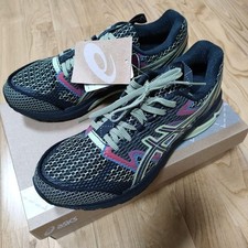 ASICS US4-S GEL-Terrain 1203A394-001 sneaker shoes size US9.5 BLACK/NEON LIME