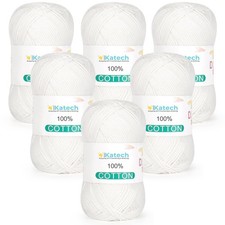 Pure Cotton Yarn for Crocheting  Knitting  Soft Sport Weight CYC 2, 6 Skeins...