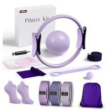 Pilates kit for Women Home Workout, Pilates Equipment Ring and Ball Set Purple