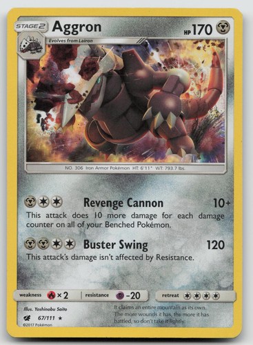 Aggron 67/111 Holo Crimson Invasion Pokemon MP