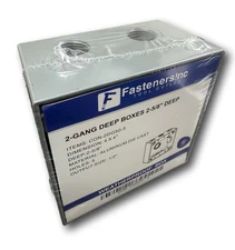 2-Gang 2-5/8" Deep Weatherproof Outlet Box Gray Five 1/2" Holes 4"x4"