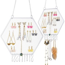 2 Pcs Earring Wall Holder Wall Mounted Earring Organizer Hanging Jewelry Stan...
