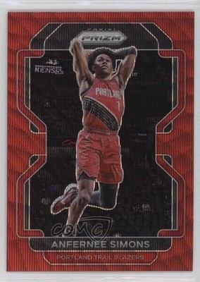 2021-22 Panini Prizm Ruby Wave Prizm Anfernee Simons #168 0c2