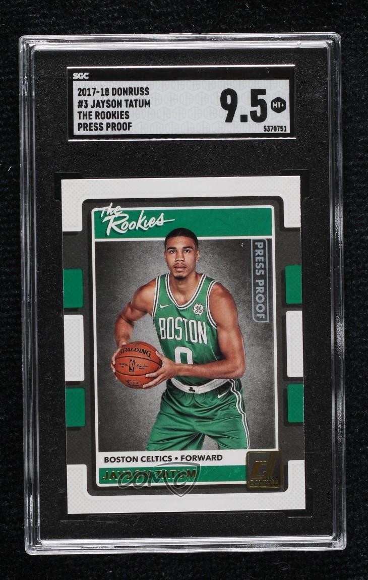 2017-18 Panini Donruss The Rookies Press Proof Jayson Tatum #3 SGC 9.5 Mint+ 4f5