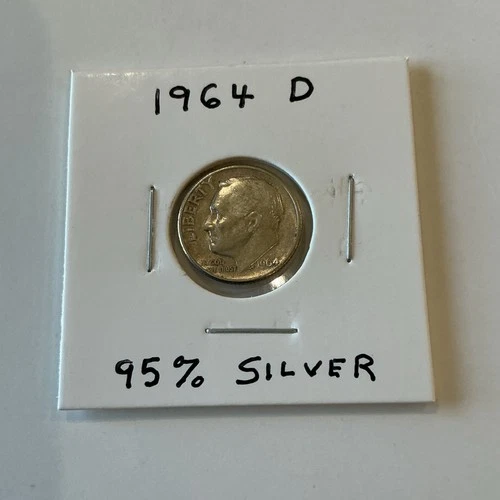 1964 D Roosevelt Dime Denver 95% Silver 10C Uncertified Collectible Coin